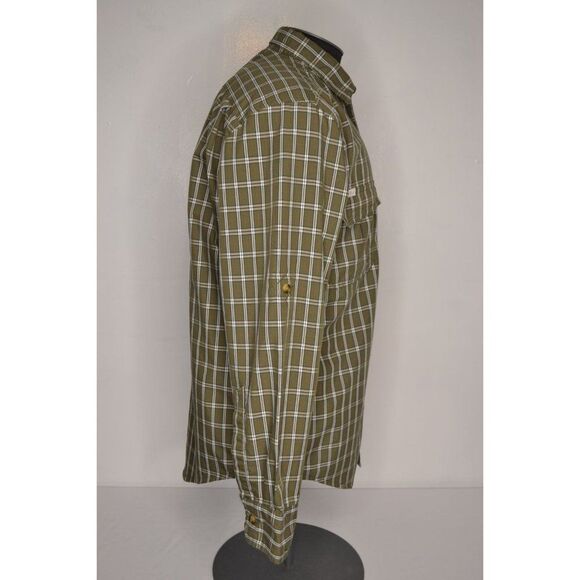 Cabela's Men's Medium Green Plaid Button Down Long Sleeve Shirt - Picture 4 of 12